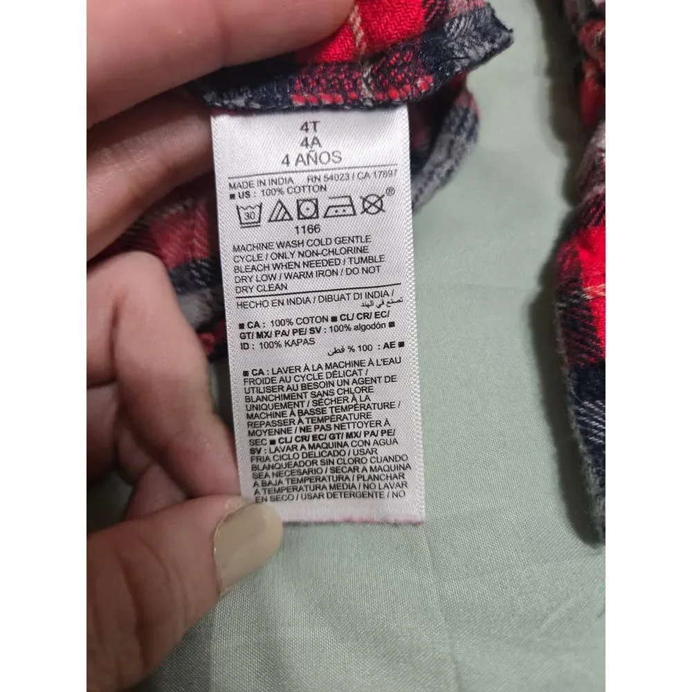 Old navy 4t boys plaid long sleeve button up flannel shirt